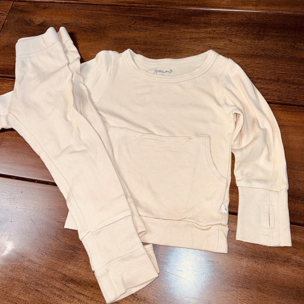 Goumi 3T Organic Cotton Lounge Jogger Set Top and Leggings Khaki Tan Neutral